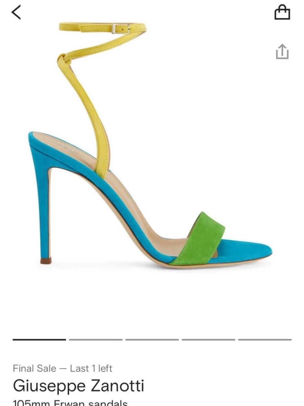 Giuseppe Zanotti Turquoise, Green & Yellow Erwan Suede Ankle-Strap Sandals